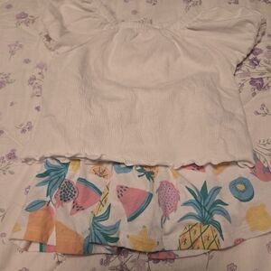 Cat & Jack White Top with Colorful Fruit Print